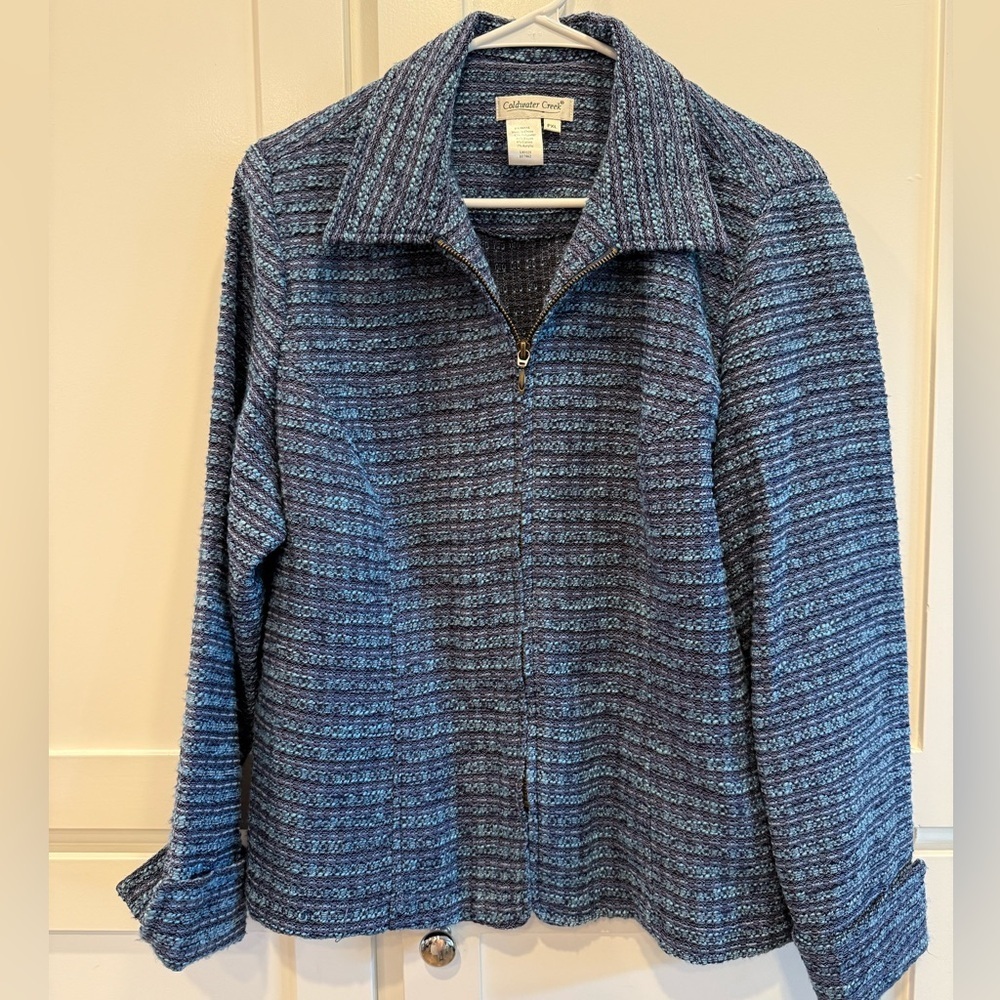 Coldwater‎ Creek Vintage women’s size XLP full zip tweed blazer/JACKET.